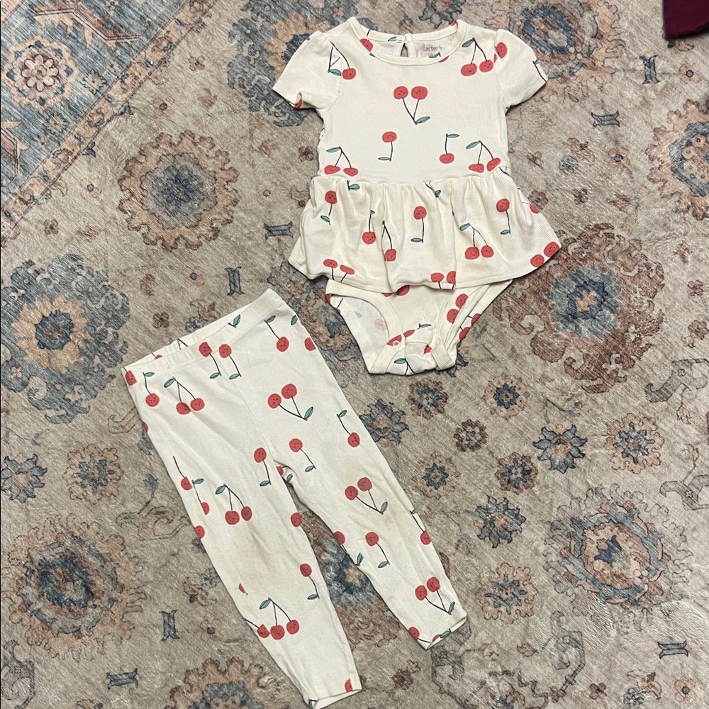 Cherry Print Baby Outfit- Carter’s 18 month - never worn
